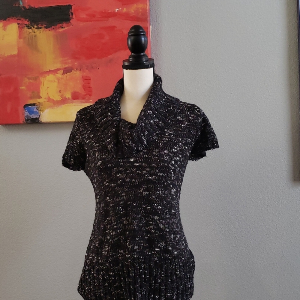 Sweater Project cowl neck short sleeve sweater